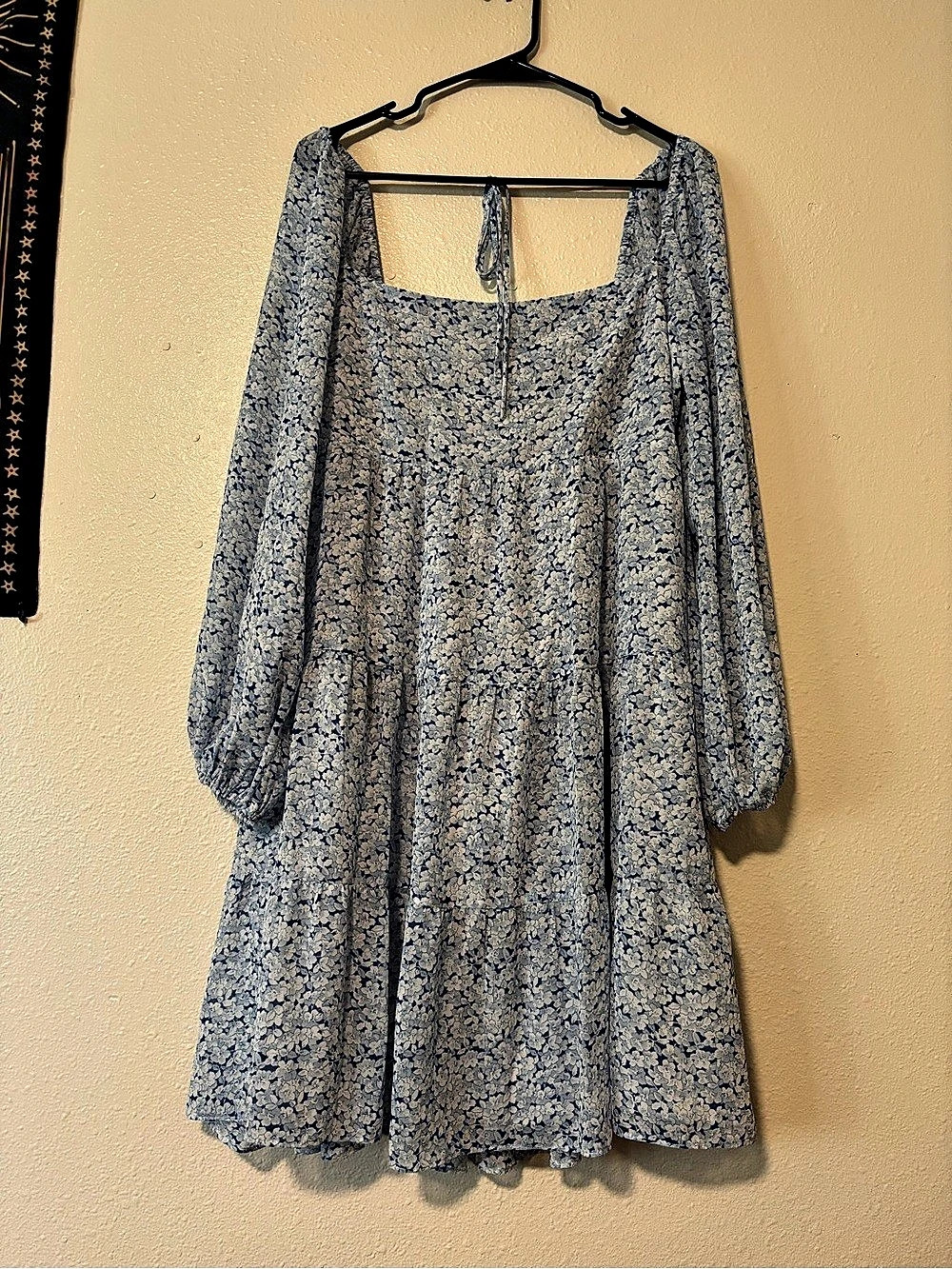 Chelsea28 Floral Mini Dress in Blue & White Size 1x